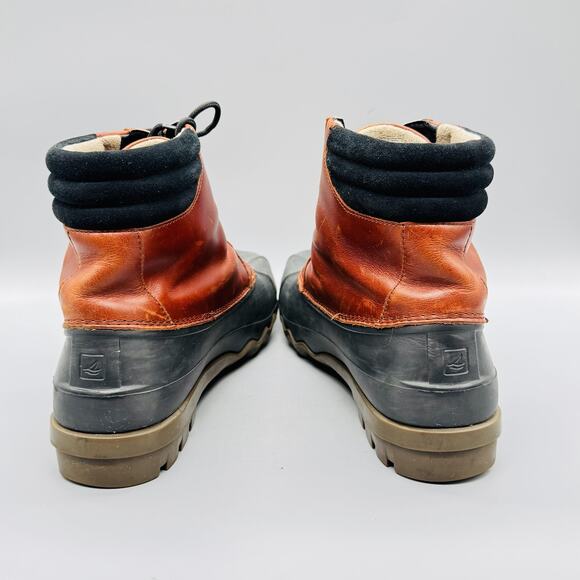 Sperry Boots Mens 11 Brown Leather Top Sider Duck Snow Ankle Lace Up Waterproof main image 5